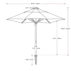 7.5' UV And Wind Resistant Beach/Patio Umbrella - CorLiving 14 7.5' UV And Wind Resistant Beach/Patio Umbrella - CorLiving -Garden Furniture Store GUEST c404edac 5a56 431a 9c7b ac93ba132d89