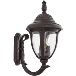 John Timberland Casa Sierra Rustic Vintage Outdoor Wall Light Fixture Bronze Upbridge 19 1/8" Clear Seedy Glass For Post Exterior Barn Deck House Yard -Garden Furniture Store GUEST c5185b6c 0f7b 499c a9fb eac26062cd92