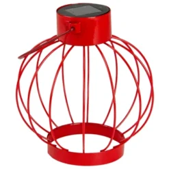Northlight 6.5" Red Outdoor Hanging LED Solar Lantern With Handle -Garden Furniture Store GUEST c52384b2 d369 4aea bea2 3049c0fac83a