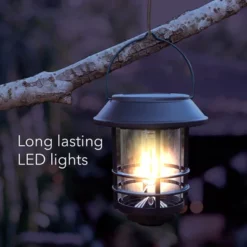 Dartwood Solar Wall Lanterns - Outdoor Mounted Wall Lanterns For Your Yard, Patio, Or Walkway (6 Pack, Black)