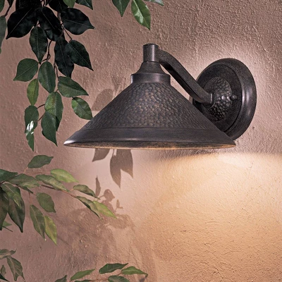 Minka Lavery Industrial Outdoor Wall Light Fixture Hammered Aspen Bronze Dark Sky 6 1/2" For Post Exterior Barn House Porch Patio 2 Minka Lavery Industrial Outdoor Wall Light Fixture Hammered Aspen Bronze Dark Sky 6 1/2" For Post Exterior Barn House Porch Patio - Image 2