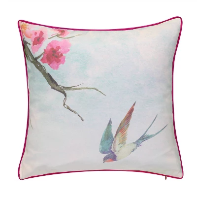 20" X 20" Reversible Birds Decorative Patio Throw Pillow - Edie@Home 1 20" X 20" Reversible Birds Decorative Patio Throw Pillow - Edie@Home