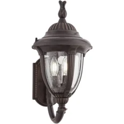John Timberland Casa Sierra Rustic Vintage Outdoor Wall Light Fixture Bronze Upbridge 19 1/8" Clear Seedy Glass For Post Exterior Barn Deck House Yard -Garden Furniture Store GUEST c7e108cd 76f2 4832 9953 07329edf3c8e
