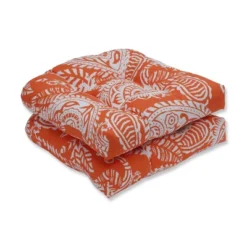 Set Of 2 Outdoor/Indoor Wicker Seat Cushions Addie - Pillow Perfect -Garden Furniture Store GUEST c829cb36 21c1 4385 a734 c6b6e8cbb728
