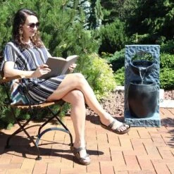 Sunnydaze Decor Sunnydaze Peaceful Rain Electric Outdoor Water Fountain - 31.75" H - Gray And Black 14 Sunnydaze Decor Sunnydaze Peaceful Rain Electric Outdoor Water Fountain - 31.75" H - Gray And Black -Garden Furniture Store GUEST c9305d57 1a69 4d5c 9d5a 5b95f41dafa7