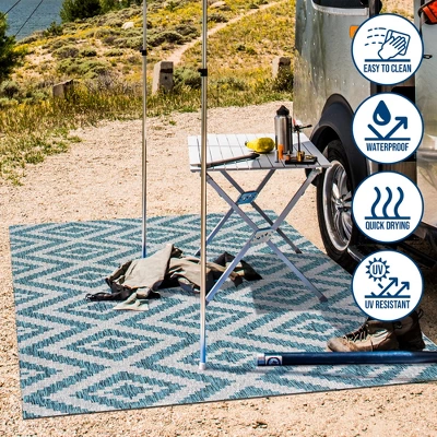 Sintra Diamond Indoor/Outdoor Area Rug - JONATHAN Y 8 Sintra Diamond Indoor/Outdoor Area Rug - JONATHAN Y - Image 8