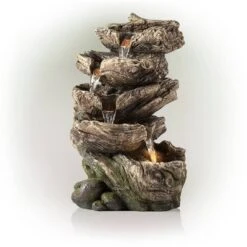 11" Rainforest Five Tier Cascading Fountain With LED Light Gray - Alpine Corporation 7 11" Rainforest Five Tier Cascading Fountain With LED Light Gray - Alpine Corporation -Garden Furniture Store GUEST caeff38c 1bb0 4688 a645 f56572403c92