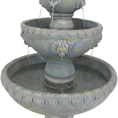 Sunnydaze Decor Sunnydaze 53"H Electric Fiberglass And Resin 4-Tier Lion Head Design Outdoor Water Fountain 3 Sunnydaze Decor Sunnydaze 53"H Electric Fiberglass And Resin 4-Tier Lion Head Design Outdoor Water Fountain - Image 3