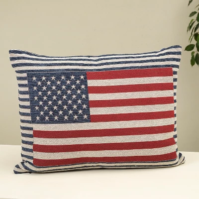 Gerson International 24-Inch Long Jacquard Patriotic Flag Throw Pillow 1 Gerson International 24-Inch Long Jacquard Patriotic Flag Throw Pillow