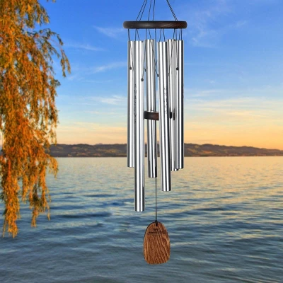 Woodstock Wind Chimes Signature Collection, Affirmation Chime, 25'' Amazing Grace Silver Wind Chime AFASB 1 Woodstock Wind Chimes Signature Collection, Affirmation Chime, 25'' Amazing Grace Silver Wind Chime AFASB