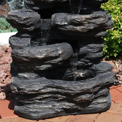 Sunnydaze Decor Sunnydaze 24"H Electric Polystone Rock Falls Waterfall Outdoor Water Fountain With LED Lights 6 Sunnydaze Decor Sunnydaze 24"H Electric Polystone Rock Falls Waterfall Outdoor Water Fountain With LED Lights - Image 6