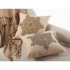 18"x18" Snowflake Design Beaded Pillow Down Filled Throw Pillow Bronze - Saro Lifestyle