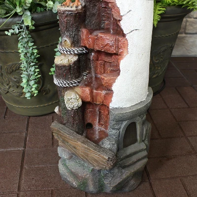 Sunnydaze Decor Sunnydaze 36"H Electric Polyresin Gull's Cove Lighthouse Outdoor Water Fountain With LED Light 12 Sunnydaze Decor Sunnydaze 36"H Electric Polyresin Gull's Cove Lighthouse Outdoor Water Fountain With LED Light - Image 12