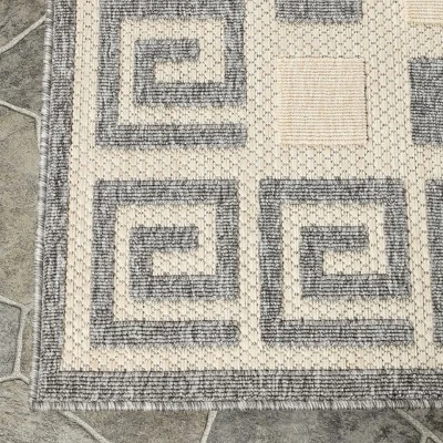Traditional Geometric Infinity Border Indoor Outdoor Area Rug By Blue Nile Mills 2 Traditional Geometric Infinity Border Indoor Outdoor Area Rug By Blue Nile Mills - Image 2