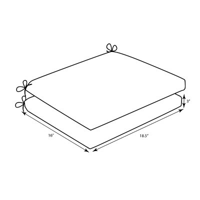 2pk Corinthian Squared Corners Outdoor Seat Cushions - Pillow Perfect 2 2pk Corinthian Squared Corners Outdoor Seat Cushions - Pillow Perfect - Image 2
