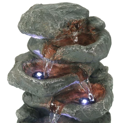 Sunnydaze Decor Sunnydaze Indoor Home Decorative Relaxing Stacked Rocks Tabletop Water Fountain With LED Lights - 10" 3 Sunnydaze Decor Sunnydaze Indoor Home Decorative Relaxing Stacked Rocks Tabletop Water Fountain With LED Lights - 10" - Image 3