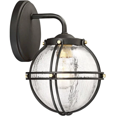 Minka Lavery Mid Century Modern Outdoor Wall Light Fixture Black 10 1/4" Round Glass Shade For Post Exterior Deck Porch Yard Patio 1 Minka Lavery Mid Century Modern Outdoor Wall Light Fixture Black 10 1/4" Round Glass Shade For Post Exterior Deck Porch Yard Patio