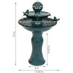 Sunnydaze Decor Sunnydaze 27"H Electric Green Ceramic 2-Tier Resting Birds Outdoor Water Fountain 17 Sunnydaze Decor Sunnydaze 27"H Electric Green Ceramic 2-Tier Resting Birds Outdoor Water Fountain -Garden Furniture Store GUEST d297bb80 34bf 4841 9a31 b542fc455d4f
