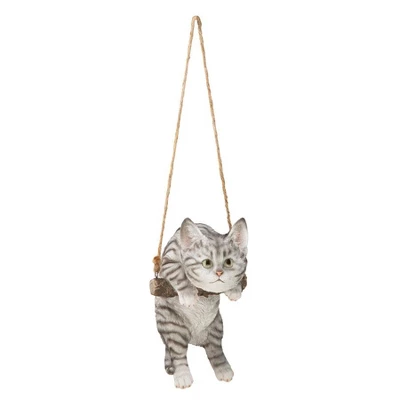 Design Toscano Gray Tabby Kitty On A Perch Hanging Cat Sculpture - Multicolored 5 Design Toscano Gray Tabby Kitty On A Perch Hanging Cat Sculpture - Multicolored - Image 5