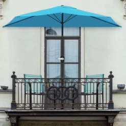 Nature Spring 9' Half-Round Patio Umbrella - Brilliant Blue 8 Nature Spring 9' Half-Round Patio Umbrella - Brilliant Blue -Garden Furniture Store GUEST d56f5b56 f63b 48c7 b00a 764bfb750ff2