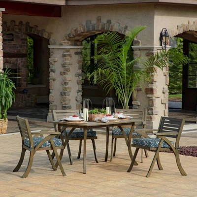 19" X 20" ProFoam Outdoor Rounded Back Seat Cushion Aurora Blue Damask - Arden Selections 3 19" X 20" ProFoam Outdoor Rounded Back Seat Cushion Aurora Blue Damask - Arden Selections - Image 3