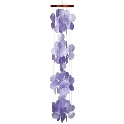 Woodstock Wind Chimes Asli Arts® Collection, Capiz Waterfall, 40'' Wind Chime 2 Woodstock Wind Chimes Asli Arts® Collection, Capiz Waterfall, 40'' Wind Chime - Image 2