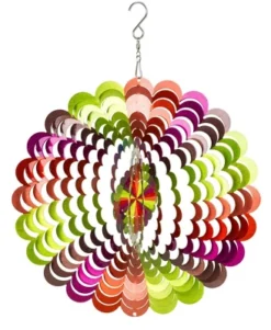 Dawhud Direct 12" H Rainbow Kinetic Wind Spinners - Yard Decoration