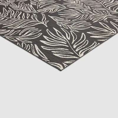 9' X 12' Leaves Outdoor Rug Black - Project 62™ 1 9' X 12' Leaves Outdoor Rug Black - Project 62™