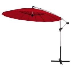 Tangkula 10 FT Patio Offset Hanging Market Umbrella Cantilever Outdoor Umbrella W/Crank & Cross Base -Garden Furniture Store GUEST d9c4e43e 09bc 45a1 8019 190ab16893d7
