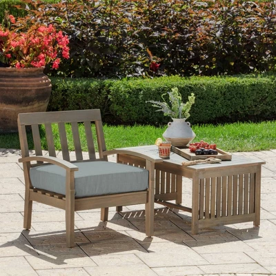 Arden Selections 24" X 24" Outdoor Deep Seat Cushion Stone Gray Leala 1 Arden Selections 24" X 24" Outdoor Deep Seat Cushion Stone Gray Leala
