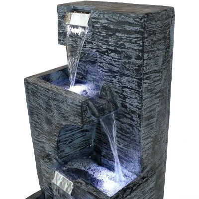Sunnydaze Decor Sunnydaze 32"H Electric Polyresin Cascading Tower Tiered Outdoor Water Fountain With LED Lights 4 Sunnydaze Decor Sunnydaze 32"H Electric Polyresin Cascading Tower Tiered Outdoor Water Fountain With LED Lights - Image 4