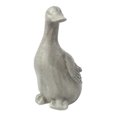 LuxenHome 18" Gray MgO Duck Garden Statue 2 LuxenHome 18" Gray MgO Duck Garden Statue - Image 2