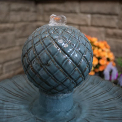 Sunnydaze Decor Sunnydaze 27"H Electric Green Ceramic 2-Tier Resting Birds Outdoor Water Fountain 8 Sunnydaze Decor Sunnydaze 27"H Electric Green Ceramic 2-Tier Resting Birds Outdoor Water Fountain - Image 8