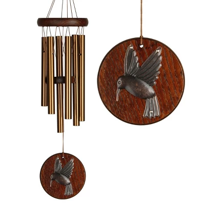 Woodstock Wind Chimes Signature Collection, Woodstock Habitats Chime, Teak 17'' Hummingbird Wind Chime HCTH 2 Woodstock Wind Chimes Signature Collection, Woodstock Habitats Chime, Teak 17'' Hummingbird Wind Chime HCTH - Image 2
