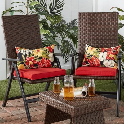 Set Of 2 Outdoor Lumbar Throw Pillows Aloha - Kensington Garden 3 Set Of 2 Outdoor Lumbar Throw Pillows Aloha - Kensington Garden - Image 3