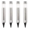 Nature Spring Solar Outdoor LED Lights - Battery-Operated Stainless Steel Pathway Lights For Landscape, Patio, Driveways, And Walkways - Pack Of 4