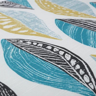 Set Of 2 Leaf Block Outdoor/Indoor Oversized Rectangular Throw Pillows Teal/Citron - Pillow Perfect 2 Set Of 2 Leaf Block Outdoor/Indoor Oversized Rectangular Throw Pillows Teal/Citron - Pillow Perfect - Image 2