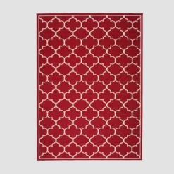 Thornhill Geometric Outdoor Rug Red/Ivory - Christopher Knight Home -Garden Furniture Store GUEST de2c60cf c176 4dd3 89e3 997b2210ad06