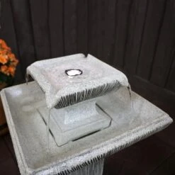 Sunnydaze Decor Sunnydaze 26"H Electric Resin 2-Tier Outdoor Square Bird Bath Water Fountain With LED Lights 10 Sunnydaze Decor Sunnydaze 26"H Electric Resin 2-Tier Outdoor Square Bird Bath Water Fountain With LED Lights -Garden Furniture Store GUEST dec76a2e 9c65 495a ba43 cbe5c0bc317f