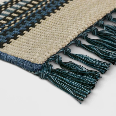 7' X 10' Stripe Outdoor Rug Blue/Beige - Threshold™ 1 7' X 10' Stripe Outdoor Rug Blue/Beige - Threshold™