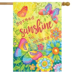 Spread Sunshine To Others Spring House Flag Floral Inspirational 28" X 40" Briarwood Lane