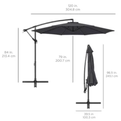 Best Choice Products 10ft Offset Hanging Outdoor Market Patio Umbrella W/ Easy Tilt Adjustment -Garden Furniture Store GUEST dff696df ae90 4dd6 8833 4b349466b14b