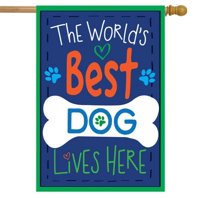 World's Best Dog Double-Sided House Flag Bone Paw 28" X 40" Briarwood Lane 1 World's Best Dog Double-Sided House Flag Bone Paw 28" X 40" Briarwood Lane