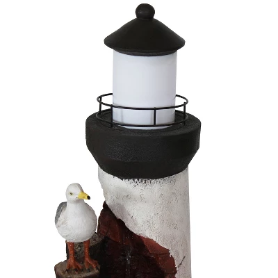 Sunnydaze Decor Sunnydaze 36"H Electric Polyresin Gull's Cove Lighthouse Outdoor Water Fountain With LED Light 7 Sunnydaze Decor Sunnydaze 36"H Electric Polyresin Gull's Cove Lighthouse Outdoor Water Fountain With LED Light - Image 7