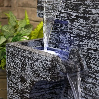 Sunnydaze Decor Sunnydaze 32"H Electric Polyresin Cascading Tower Tiered Outdoor Water Fountain With LED Lights 7 Sunnydaze Decor Sunnydaze 32"H Electric Polyresin Cascading Tower Tiered Outdoor Water Fountain With LED Lights - Image 7