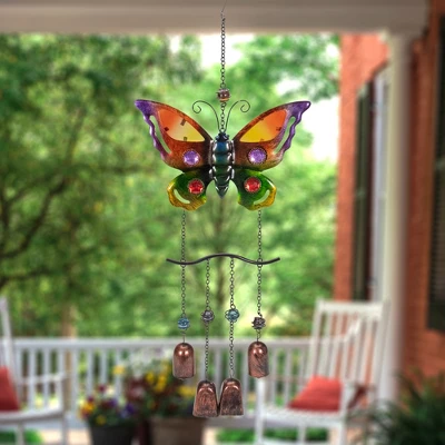 Northlight 24" Purple And Bronze Butterfly Outdoor Garden Windchime 1 Northlight 24" Purple And Bronze Butterfly Outdoor Garden Windchime
