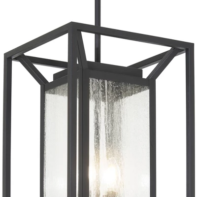 Minka Lavery Modern Outdoor Hanging Light Fixture Sand Coal Damp Rated 22" Clear Seeded Glass For Post Exterior Porch Yard Patio 2 Minka Lavery Modern Outdoor Hanging Light Fixture Sand Coal Damp Rated 22" Clear Seeded Glass For Post Exterior Porch Yard Patio - Image 2