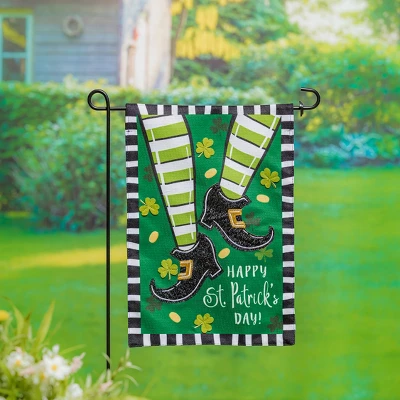Evergreen Dancing St. Patrick's Day Garden Burlap Flag 12.5 X 18 Inches Indoor Outdoor Decor 2 Evergreen Dancing St. Patrick's Day Garden Burlap Flag 12.5 X 18 Inches Indoor Outdoor Decor - Image 2