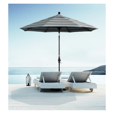 9' Aluminum Collar Tilt Crank Sunbrella Patio Umbrella - California Umbrella 2 9' Aluminum Collar Tilt Crank Sunbrella Patio Umbrella - California Umbrella - Image 2