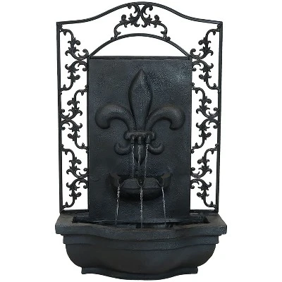 Sunnydaze Decor Sunnydaze 33"H Electric Polystone French Lily Design Outdoor Wall-Mount Water Fountain 9 Sunnydaze Decor Sunnydaze 33"H Electric Polystone French Lily Design Outdoor Wall-Mount Water Fountain - Image 9